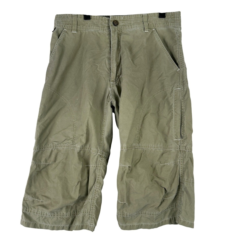 KUHL KuhlDry Cargo Hiking Shorts Mens 30 Olive Green Gorpcore Outdoor